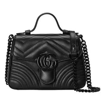 Сумка gg marmont top handle bag 'black' Gucci, черный