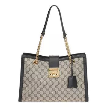 Сумка gg padlock series single-shoulder bag middle-size creamy/brown Gucci, бежевый