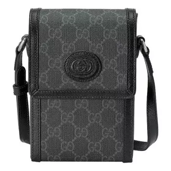 Сумка gg supreme mini shoulder bag 'black' Gucci, черный