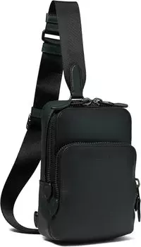 Сумка Gotham Sling Pack 13 in Burnished Leather COACH, цвет Amazon Green