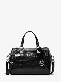 Сумка Grayson Medium из тисненой кожи под крокодила Michael Kors, черный