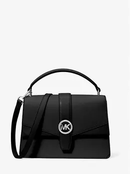 Сумка Greenwich среднего размера из сафьяновой кожи Michael Kors, черный