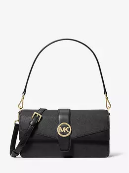 Сумка Greenwich среднего размера из сафьяновой кожи Michael Kors, черный