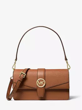 Сумка Greenwich среднего размера из сафьяновой кожи Michael Kors, коричневый