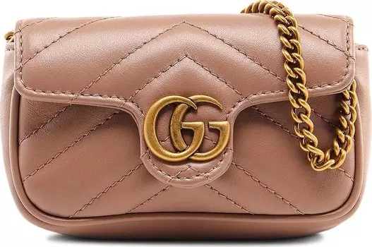 Сумка Gucci GG Marmont Chain Coin Purse Porcelain Rose, розовый