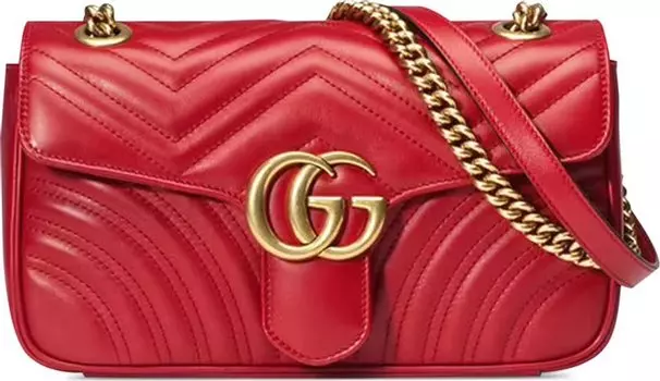 Сумка Gucci GG Marmont Small Matelass Shoulder Bag Red, красный