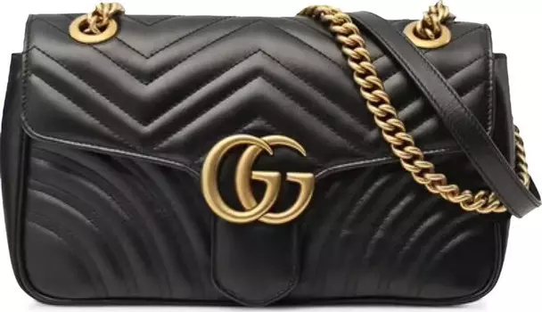 Сумка Gucci GG Marmont Small Matelass Shoulder Bag Black, черный