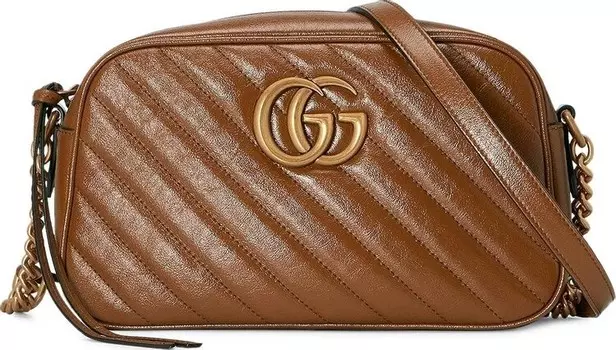 Сумка Gucci GG Marmont Small Matelass Shoulder Bag Brown, коричневый