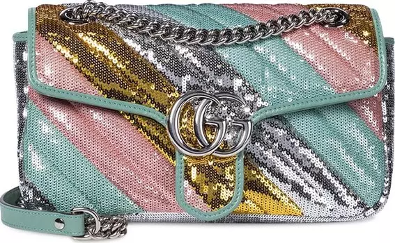 Сумка Gucci GG Marmont Small Sequin Shoulder Bag Multicolor, разноцветный
