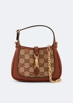 Сумка GUCCI Jackie 1961 mini GG shoulder bag, коричневый