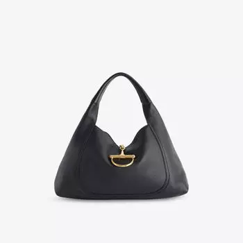 Сумка Gucci Softbit с верхней ручкой большая кожаная, черный