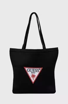 Сумка-шоппер Guess с логотипом бренда, черный