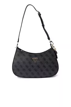 Сумка Guess хобо с принтом, серый