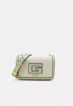 Сумка Guess STATUS MINI FLAP, цвет natural/sage