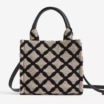 Сумка H&M Mini Crossbody, бежевый/черный