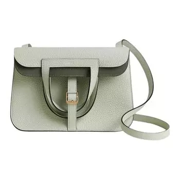 Сумка Halzan Clemence Bullock из кожи, через плечо, женская, кристально-серая и кучево-дождевая HERMES