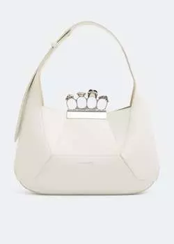 Сумка-хобо ALEXANDER MCQUEEN Jewelled hobo bag, белый