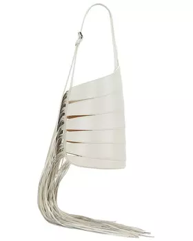 Сумка-хобо Babel среднего размера с бахромой Alaa, цвет Ivory