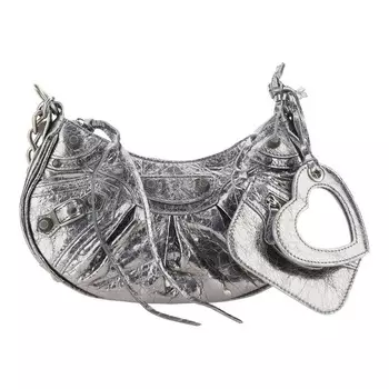 Сумка хобо Balenciaga Le Cagole Chain, серебро