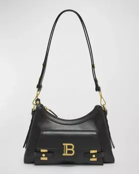 Сумка-хобо BBuzz из гладкой кожи Balmain, цвет Noir