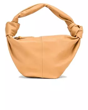 Сумка-хобо Bottega Veneta Teen Double Knot Shoulder, цвет Almond & Gold
