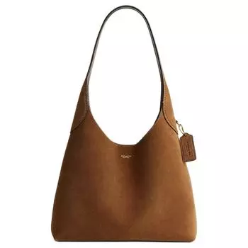 Сумка-хобо Brooklyn Suede With Grain Leather, женская сумка-туба Tubas, цвет Cedar COACH