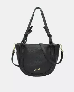 Сумка-хобо Chef с ремнями-молниями и узлами на ручках Cats, черный