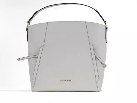 Сумка-хобо через плечо Evie Large из шагреневой кожи (светло-кремовый) Michael Kors