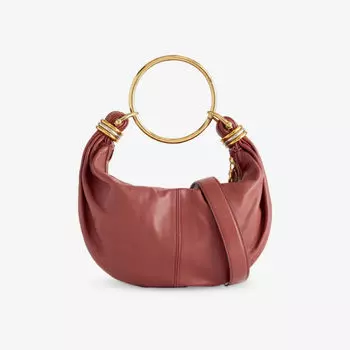 Сумка-хобо Chloe маленькая кожаная, розовый