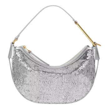 Сумка хобо Coccinelle Priscilla Paillettes Small, серебро