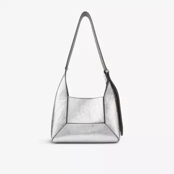 Сумка-Хобо Diamond из металлизированной кожи Jimmy Choo, серебряный
