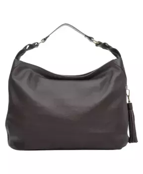 Сумка хобо из коричневой кожи Estro, коричневый