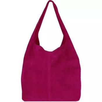 Сумка-хобо из мягкой замши малинового цвета | BYXXB Sostter, красный