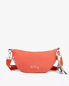 Сумка-хобо из переработанного полиамида Munich, коралловый