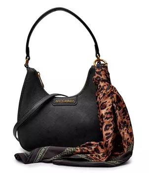 Сумка-хобо Just Cavalli + foulard, черный