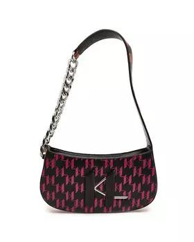 Сумка-хобо Karl Lagerfeld K/Saddle Chain Print Baguette, черный