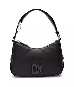 Сумка-хобо кожаная Dkny, черный