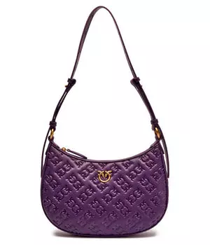 Сумка-хобо кожаная Pinko Half Moon Mini, фиолетовый