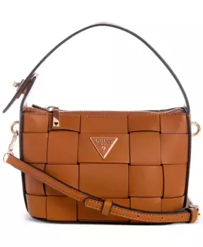 Сумка-хобо Maylee Mini Woven GUESS, коричневый