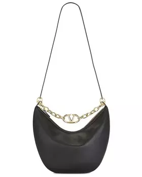 Сумка-хобо Moon среднего размера с V-образным логотипом Valentino Garavani, черный