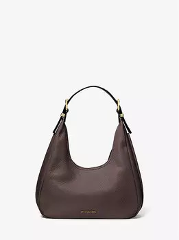 Сумка-хобо Nolita Small из шагреневой кожи через плечо Michael Kors, коричневый