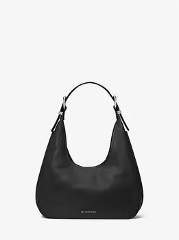 Сумка-хобо Nolita Small из шагреневой кожи через плечо Michael Kors, черный