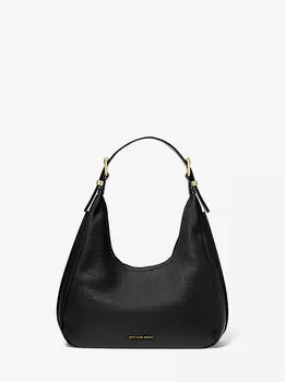 Сумка-хобо Nolita Small из шагреневой кожи через плечо Michael Kors, черный