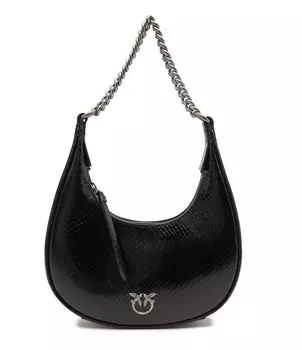 Сумка-хобо Pinko BRIOCHE HOBO MINI PELLE LAMINA, черный
