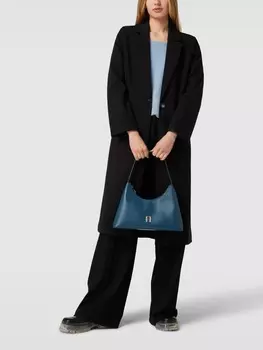 Сумка-хобо с аппликацией этикетки, модель "DIAMANTE" Furla, темно-синий