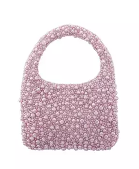 Сумка-хобо с бисерной отделкой по всей поверхности Nina, розовый