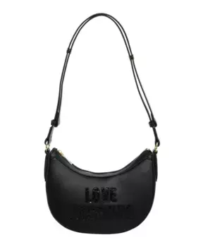 Сумка Хобо с блестящим логотипом Love Moschino, черный