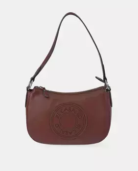 Сумка-хобо с длинной ручкой из черной кожи El Caballo, коричневый