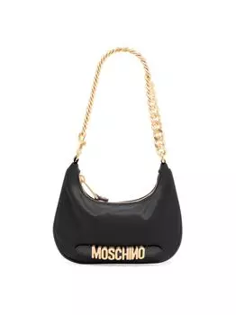Сумка-хобо с логотипом Moschino, черный