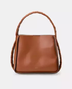 Сумка-хобо с плетеной ручкой Jo & Mr. Joe, коричневый